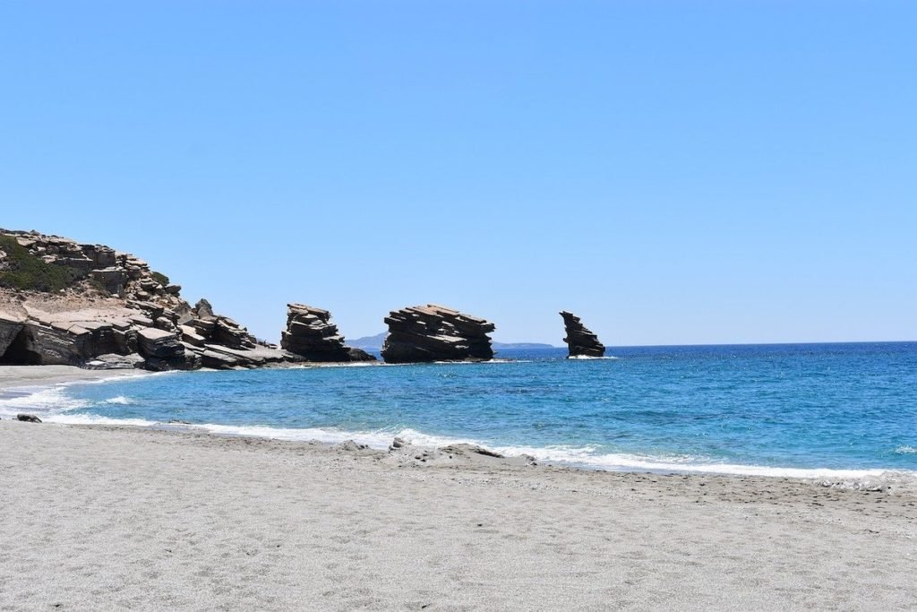 the three rocks of Triopetra beach