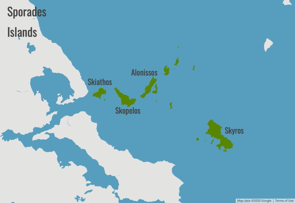 Map of Sporades islands