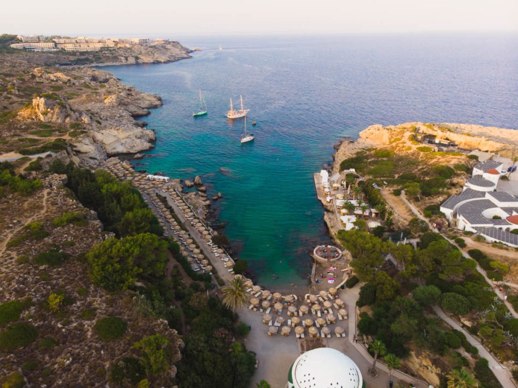 Kallithea beach in Rhodes island