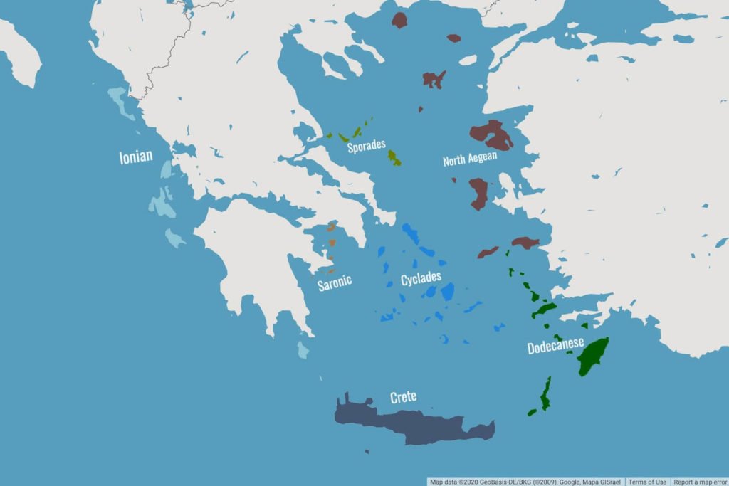 A Map Of The Greek Islands - Travel Maps - The Island Voyager